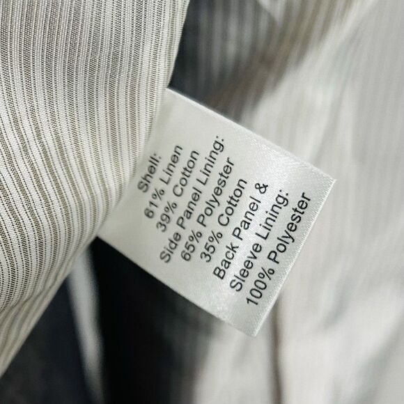 NWT Joseph Abboud Large Sport Coat Linen Blend Beige Herringbone Two Button - Picture 4 of 8